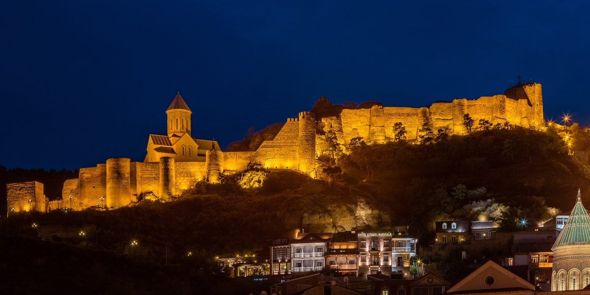 Narikala at night